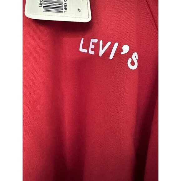 Levi's Women's Plus Size Comfy Cozy Sweatshirt & Jogger set Valiant Poppy 4X - Picture 6 of 12